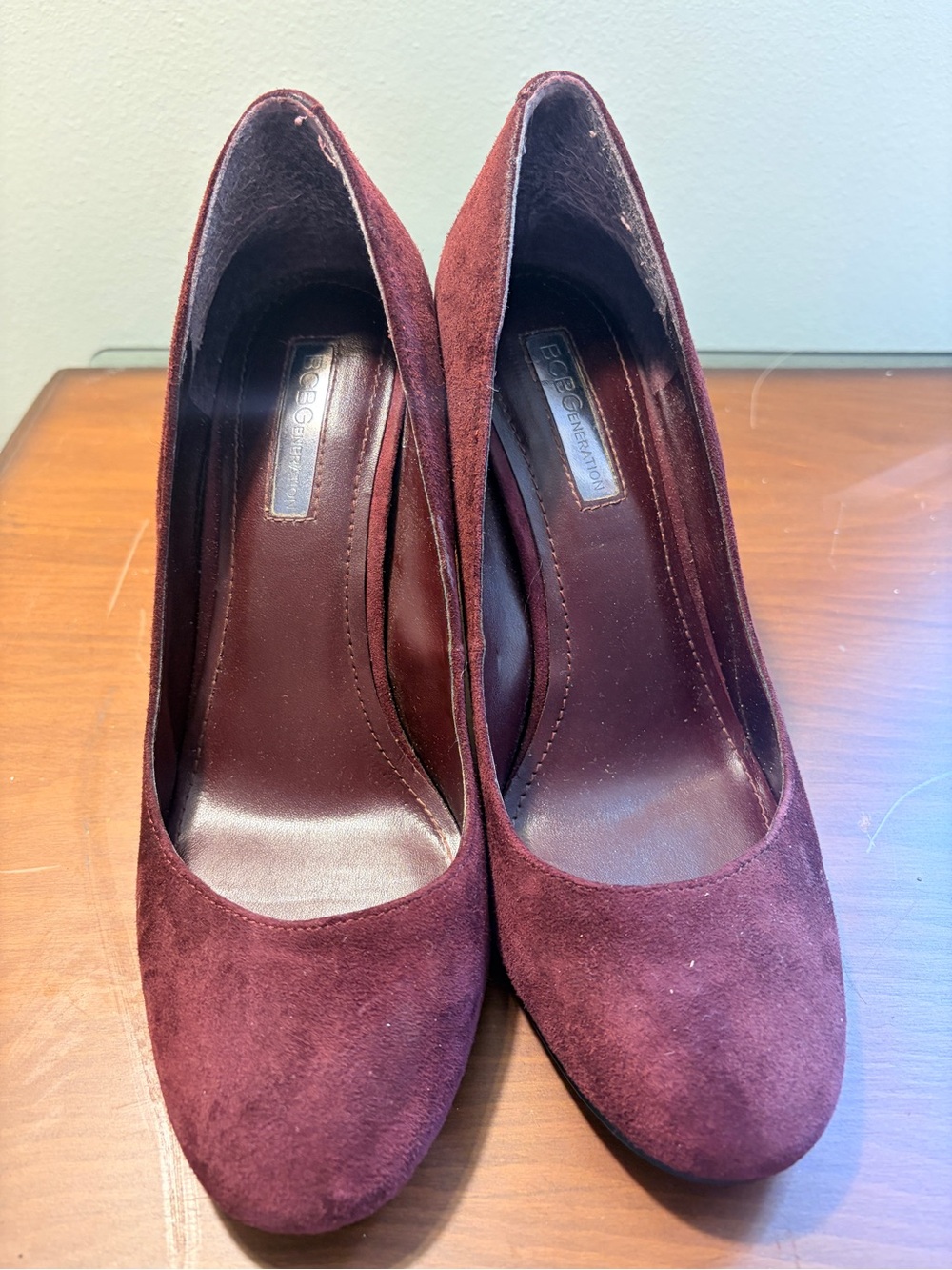 BCBGeneration Women's Burgundy Suede Heels